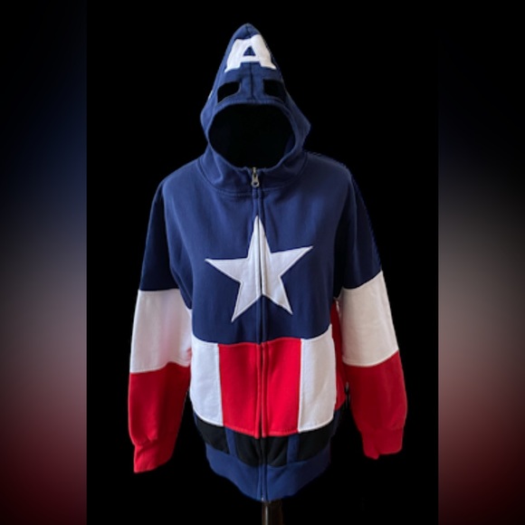 Marvel: Captain America Avenger Zip Up Hoodie Sweatshirt - Picture 3 of 17
